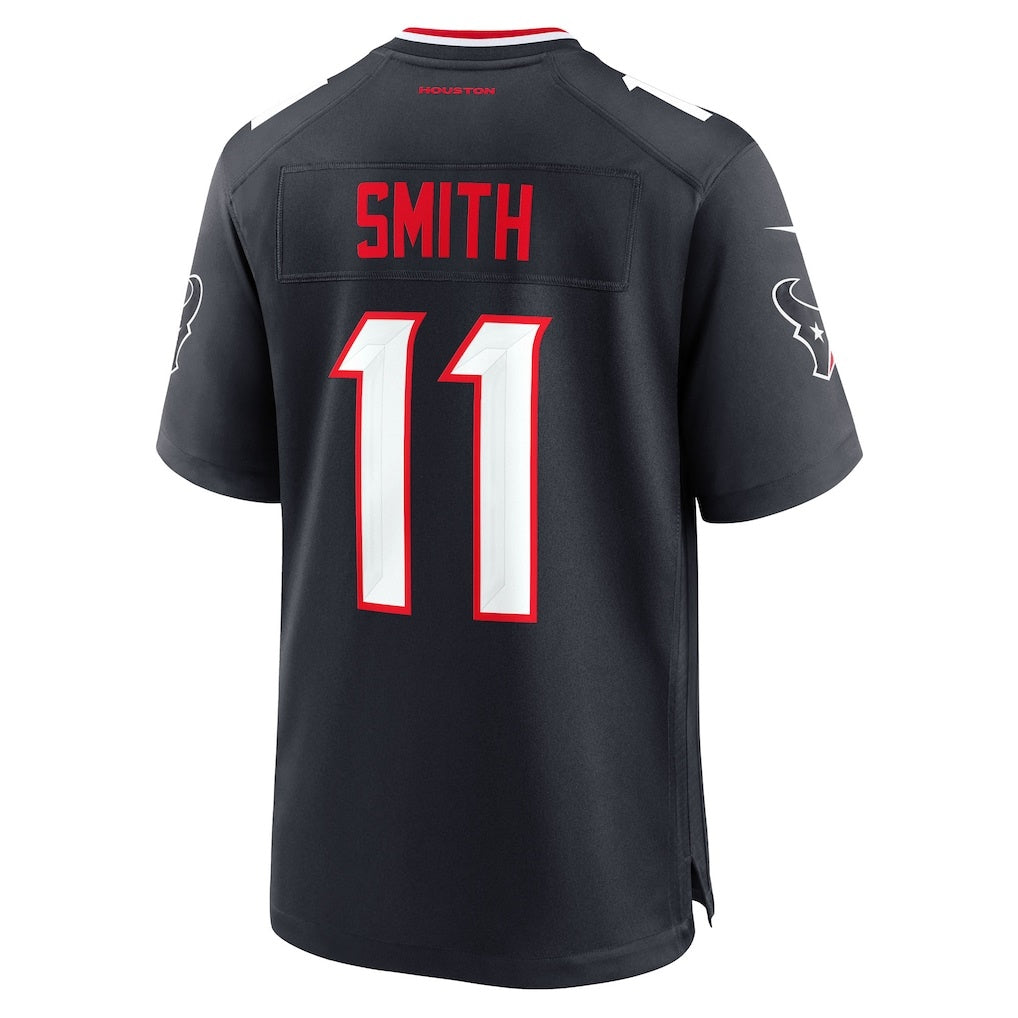H.Texans #11 Tremon Smith Navy Team Game American Football Jersey - Main View