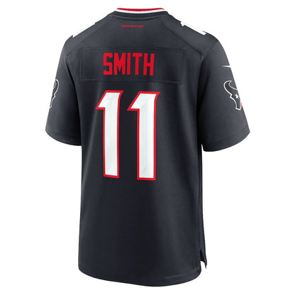 H.Texans #11 Tremon Smith Navy Team Game American Football Jersey - Main View