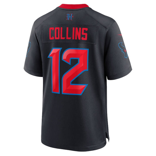 H.Texans #12 Nico Collins Navy 2nd Alternate Game American Football Jersey - Main View