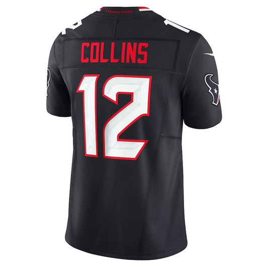 H.Texans #12 Nico Collins Navy Team Vapor F.U.S.E. Limited American Football Jersey - Main View