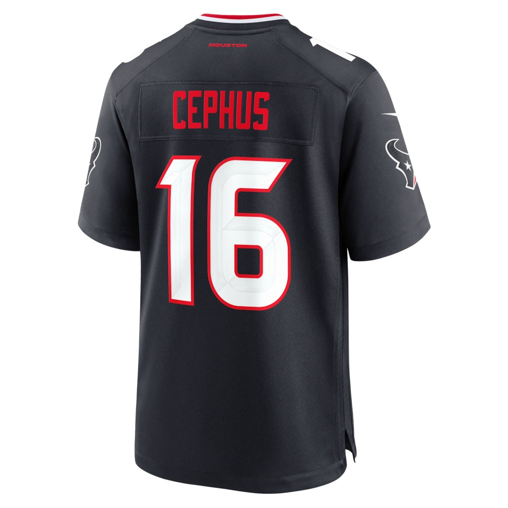 H.Texans #16 Quintez Cephus Navy Team Game American Football Jersey - Main View