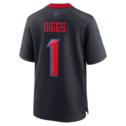 H.Texans #1 Stefon Diggs Navy Alternate Game American Football Jersey - Main View