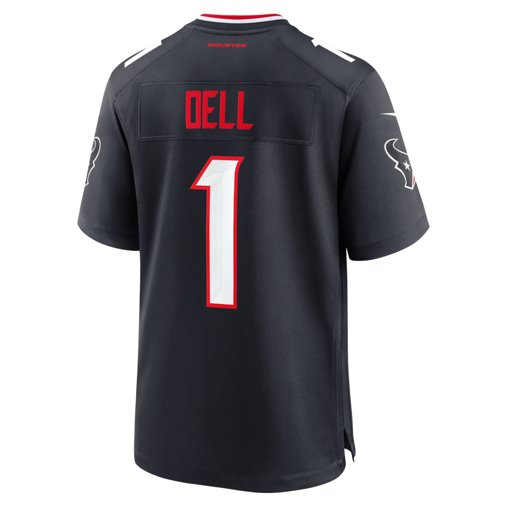 H.Texans #1 Tank Dell Navy Team Game American Football Jersey - Main View