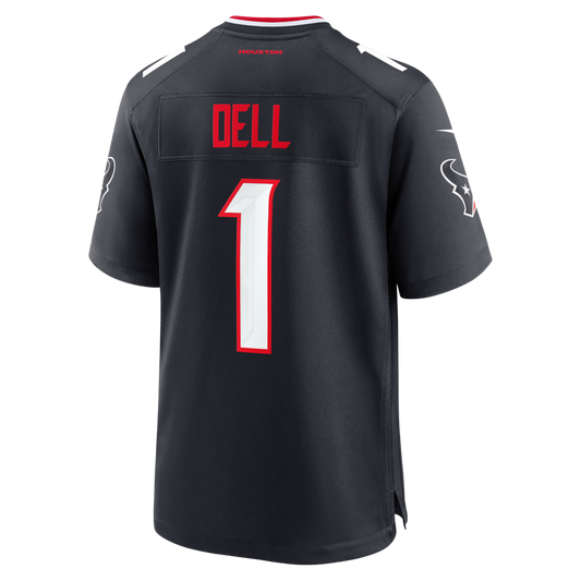 H.Texans #1 Tank Dell Navy Team Game American Football Jersey - Main View