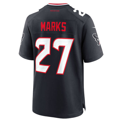 H.Texans #27 Woody Marks Navy Team Game American Football Jersey - Main View