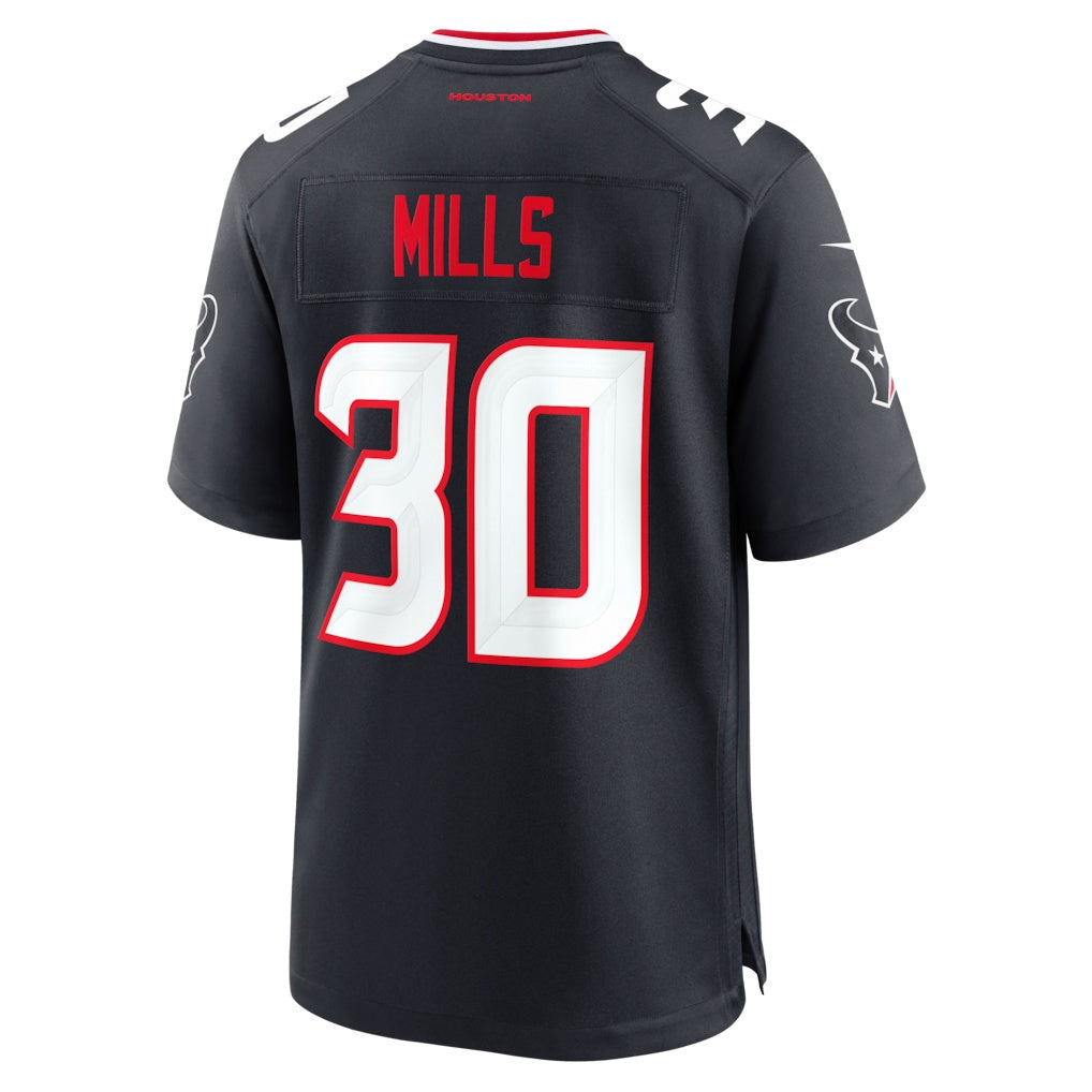 H.Texans #30 Jalen Mills Navy Team Game American Football Jersey - Main View