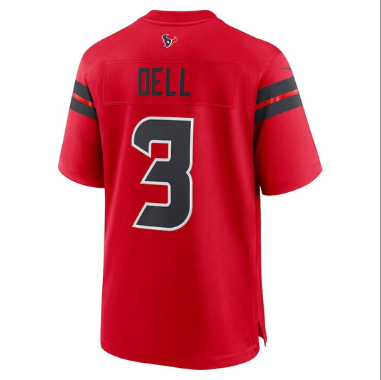H.Texans #3 Tank Dell Red Alternate Game American Football Jersey - Main View