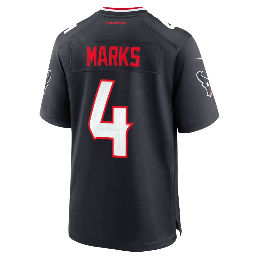 H.Texans #4 Woody Marks Navy Team Game American Football Jersey - Main View