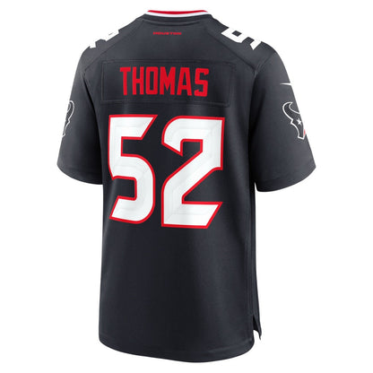 H.Texans #52 Xavier Thomas Navy Team Game Football Jersey - Main View