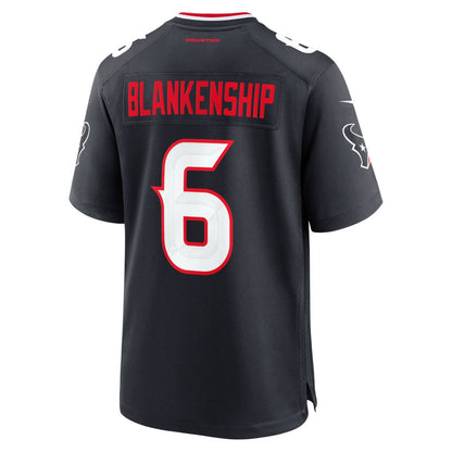 H.Texans #6 Reed Blankenship Navy Team Game American Football Jersey - Main View