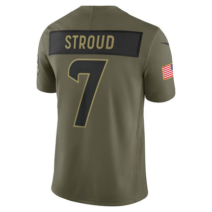 H.Texans #7 C.J. Stroud Olive 2025 Salute to Service Limited American Football Jersey - Main View