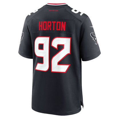 H.Texans #92 Dylan Horton Navy Team Game American Football Jersey - Main View