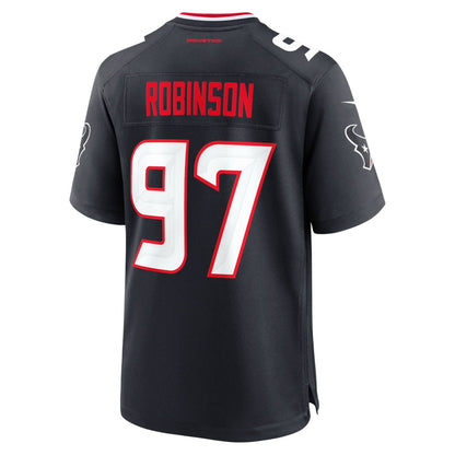 H.Texans #97 Dominique Robinson Navy Team Game American Football Jersey - Main View