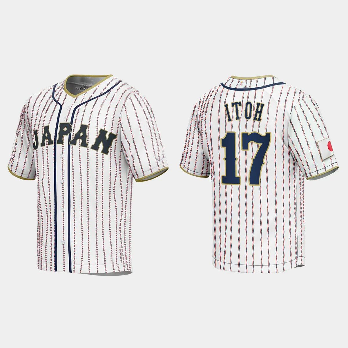 #17 HIROMI ITOH JAPAN BASEBALL 2023 WORLD BASEBALL CLASSIC JERSEY ¨C WHITE Stitches Baseball Jerseys - Main View