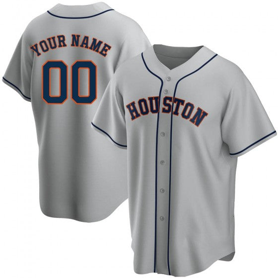 Custom Houston Astros Baseball Jerseys Gray Stitched Jerseys - Main View