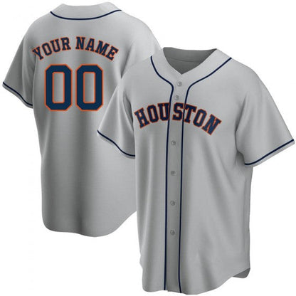 Custom Houston Astros Baseball Jerseys Gray Stitched Jerseys - Main View