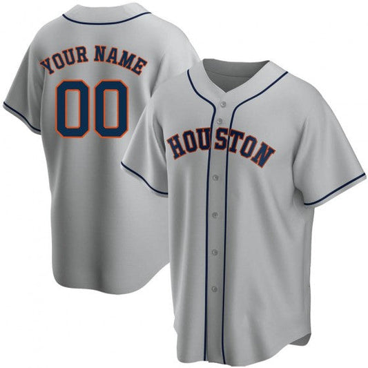 Custom Houston Astros Baseball Jerseys Gray Stitched Jerseys - Main View