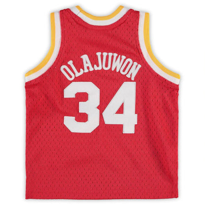 H.Rockets #34 Hakeem Olajuwon Mitchell & Ness Infant 1993-94 Hardwood Classics Retired Player Jersey Red Stitched American Basketball Jersey - Main View