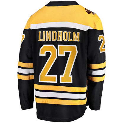B.Bruins #27 Hampus Lindholm Fanatics Branded Home Breakaway Player Jersey Black Stitched American Hockey Jerseys - Main View
