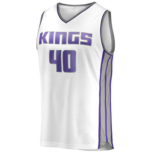 S.Kings #40 Harrison Barnes Fanatics Branded Fast Break Player Replica Jersey Association Edition White Stitched American Basketball Jersey - Main View