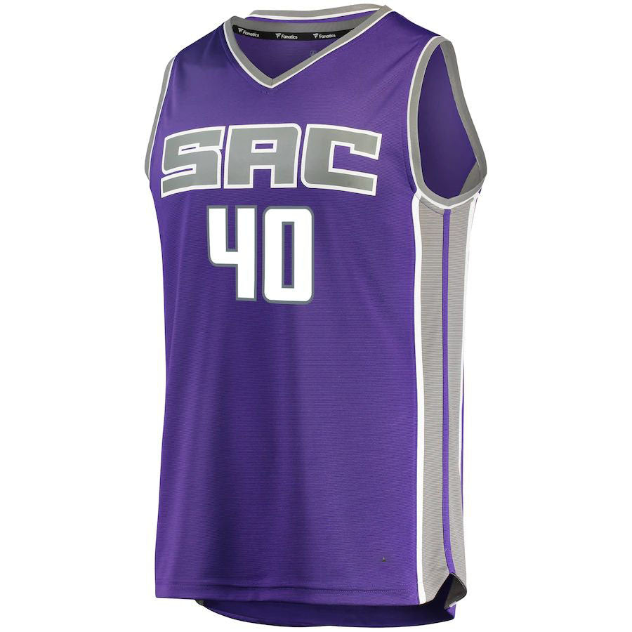 S.Kings #40 Harrison Barnes Fanatics Branded Fast Break Replica Jersey Purple Icon Edition Stitched American Basketball Jersey - Main View