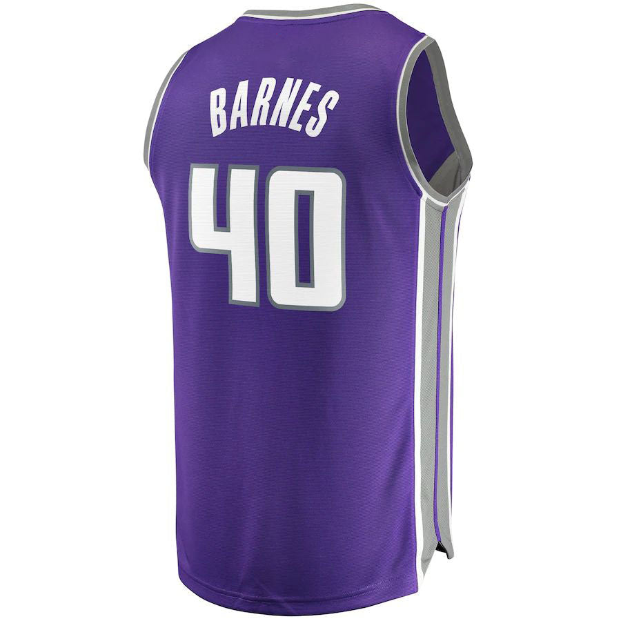 S.Kings #40 Harrison Barnes Fanatics Branded Fast Break Replica Player Jersey Purple Icon Edition Stitched American Basketball Jersey - Main View