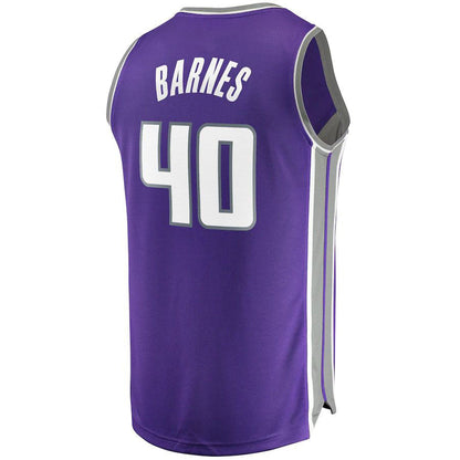 S.Kings #40 Harrison Barnes Fanatics Branded Fast Break Replica Player Jersey Purple Icon Edition Stitched American Basketball Jersey - Main View