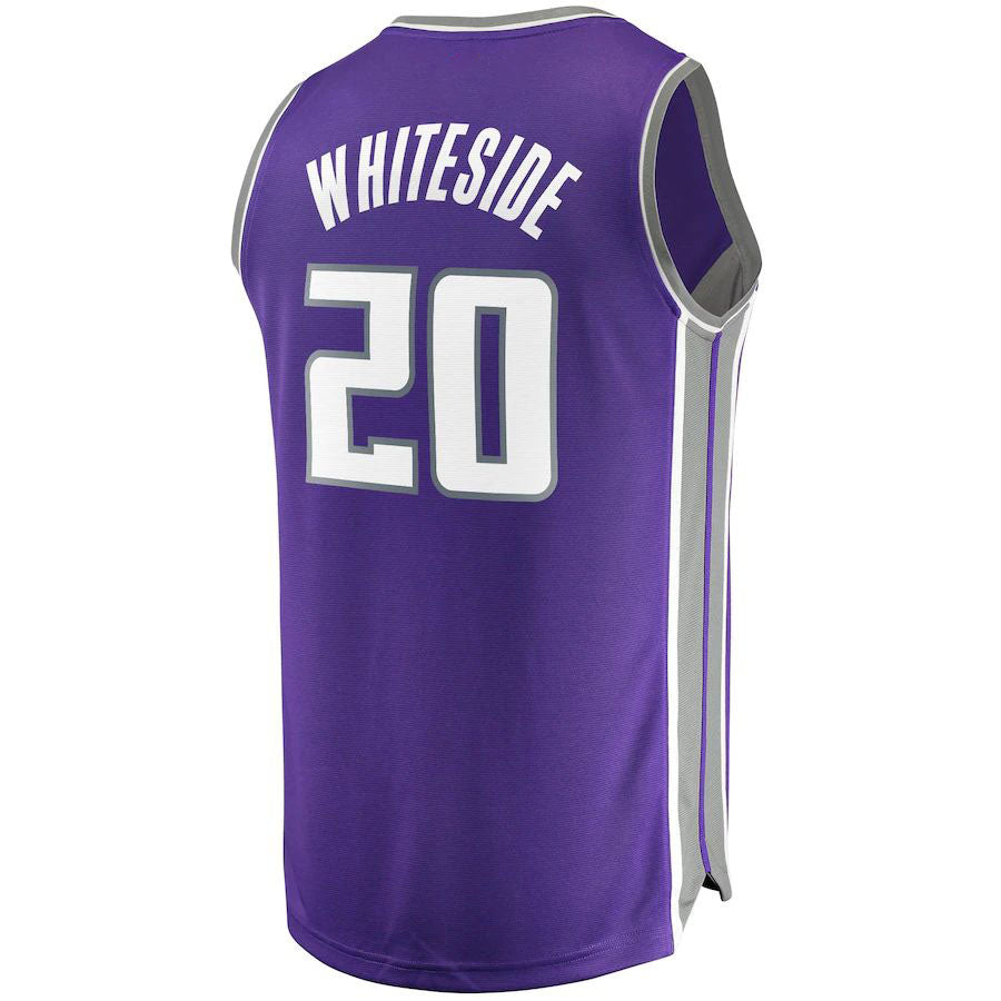 S.Kings #20 Hassan Whiteside Fanatics Branded  Fast Break Replica Jersey Purple Icon Edition Stitched American Basketball Jersey - Main View