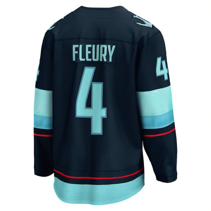 S.Kraken #4 Haydn Fleury Fanatics Branded Home Breakaway Player Jersey  Blue Stitched American Hockey Jerseys - Main View