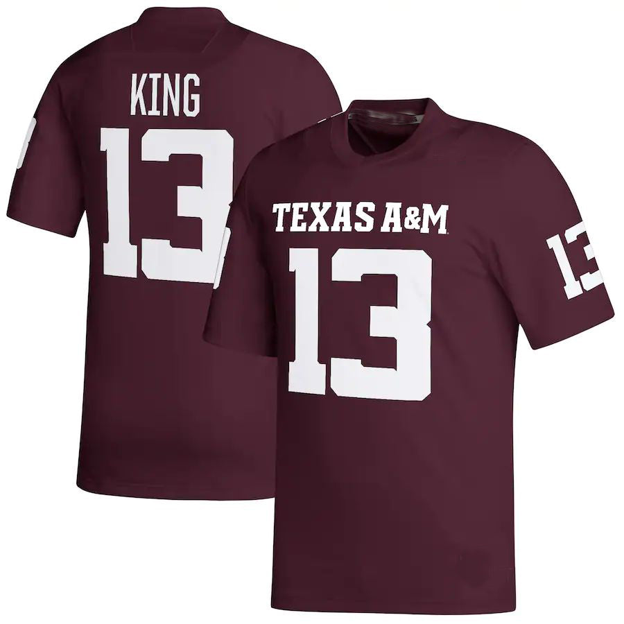 T.A&M Aggies #13 Haynes King NIL Replica Football Jersey Maroon Stitched American College Jerseys - Main View
