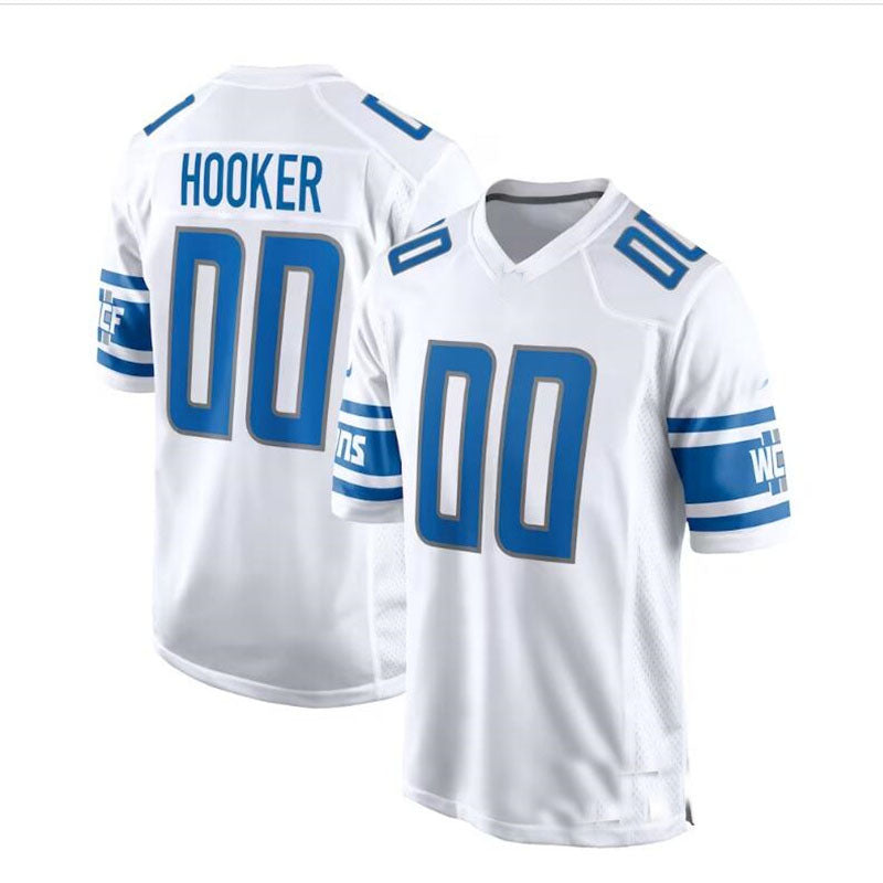 D.Lions #00 Hendon Hooker 2023 Draft Pick Game Jersey - White Stitched American Football Jerseys - Main View