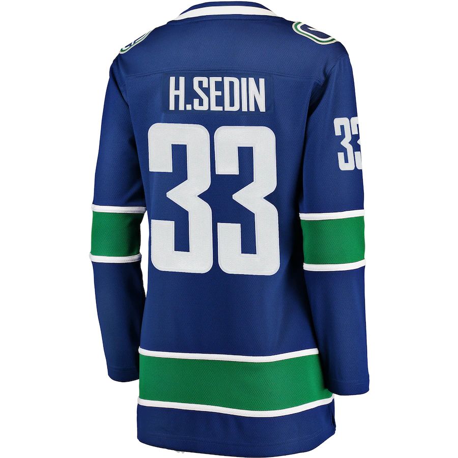 V.Canucks #33 Henrik Sedin Fanatics Branded Home Breakaway Player Jersey Blue Stitched American Hockey Jerseys - Main View