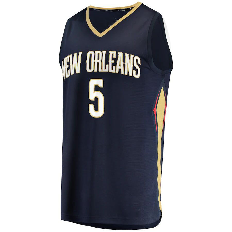 NO.Pelicans #5 Herbert Jones Fanatics Branded 2021-22 Fast Break Replica Jersey  Icon Edition Icon Edition Navy Stitched American Basketball Jersey - Main View