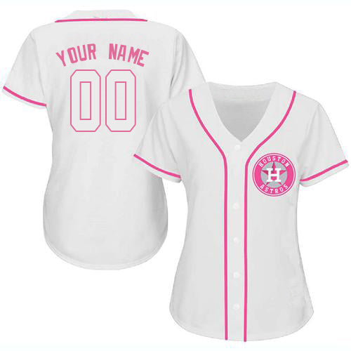 Custom Houston Astros Baseball White Fashion Stitched Jerseys - Main View
