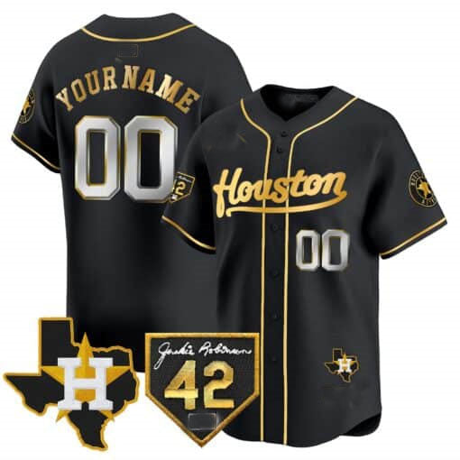 Custom Houston Astros 2024 Jackie Robinson Patch Vapor Premier Limited – All Stitched Baseball Jersey - Main View
