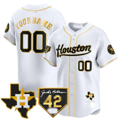 Custom Houston Astros 2024 Jackie Robinson Patch Vapor Premier Limited – All Stitched Baseball Jersey view 5
