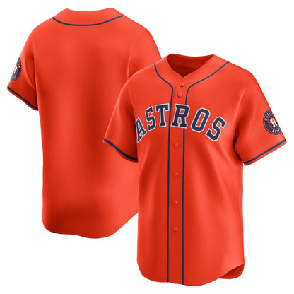 Houston Astros Alternate Limited Jersey - Orange Stitched Baseball Jersey - Main View