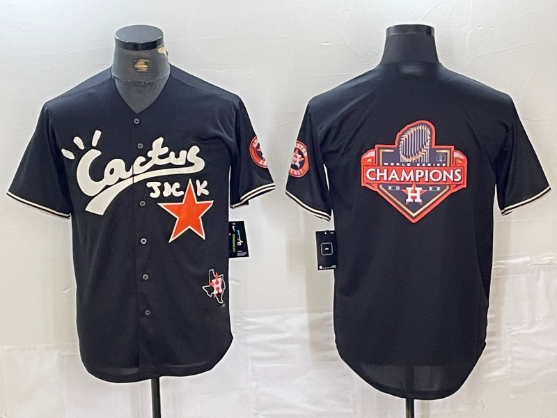 Houston Astros Big Logo Black Cactus Jack Vapor Premier Stitched Baseball Jersey - Main View