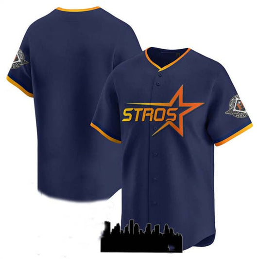 Houston Astros Blank Navy 2025 City Connect Limited Stitched Baseball Jersey - Main View