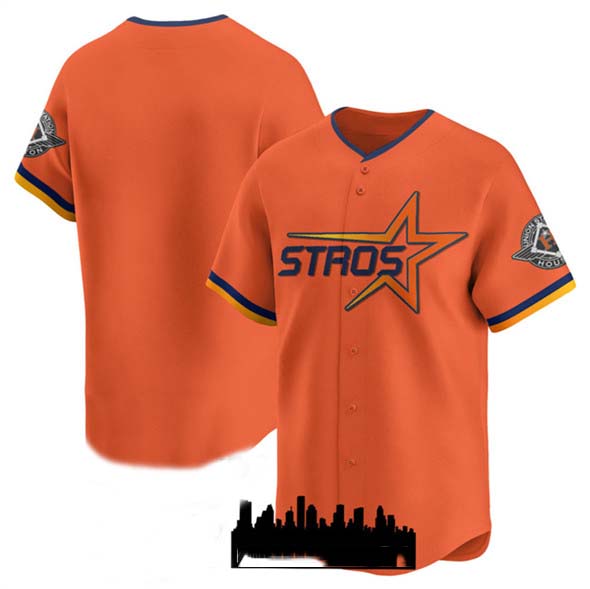Houston Astros Blank Orange 2025 City Connect Limited Stitched Baseball Jersey - Main View