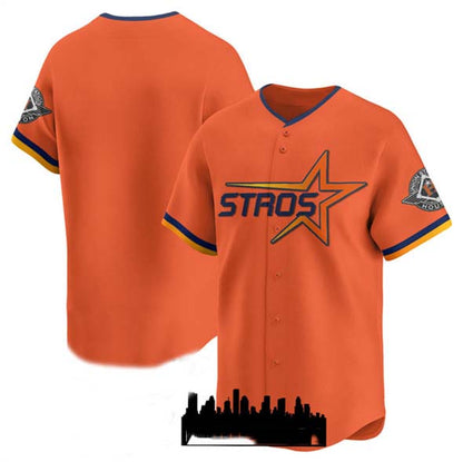 Houston Astros Blank Orange 2025 City Connect Limited Stitched Baseball Jersey - Main View
