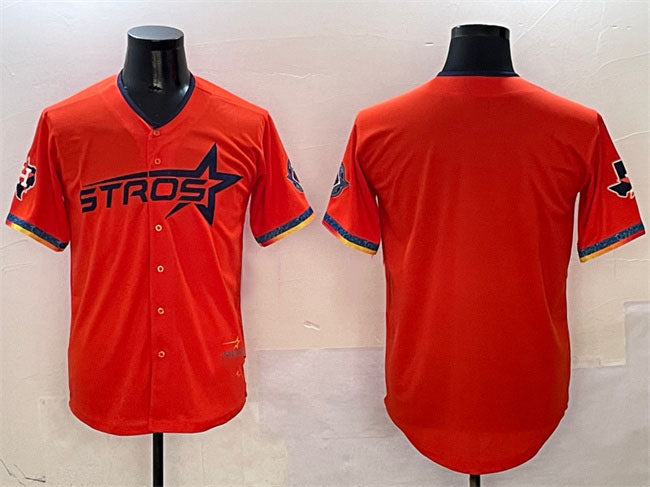 Houston Astros Blank Orange 2025 City Connect With Texas Patch Limited Stitched Baseball Jersey - Main View