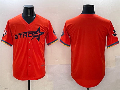 Houston Astros Blank Orange 2025 City Connect With Texas Patch Limited Stitched Baseball Jersey - Main View