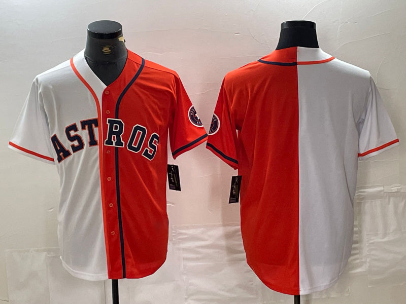 Houston Astros Blank Orange White Split Stitched Baseball Jersey - Main View