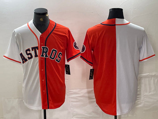 Houston Astros Blank Orange White Split Stitched Baseball Jersey - Main View