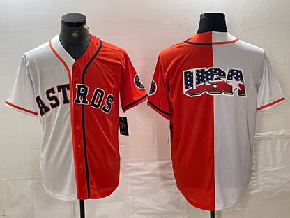Houston Astros Blank Orange White Split Stitched Baseball Jersey - Main View