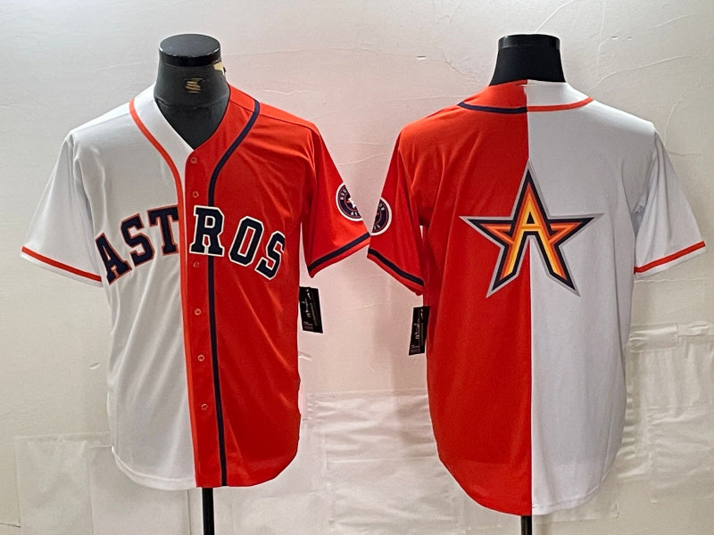Houston Astros Blank Orange White Split Stitched Baseball Jerseys - Main View