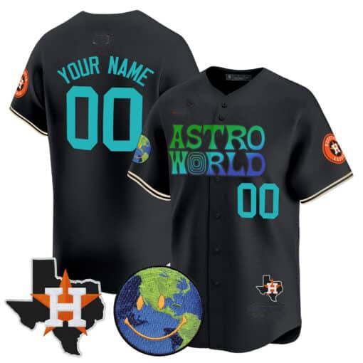 Custom Houston Astros Cactus Jack Astro World Vapor Premier Limited – All Stitched Baseball Jersey view 2