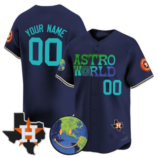 Custom Houston Astros Cactus Jack Astro World Vapor Premier Limited – All Stitched Baseball Jersey view 3