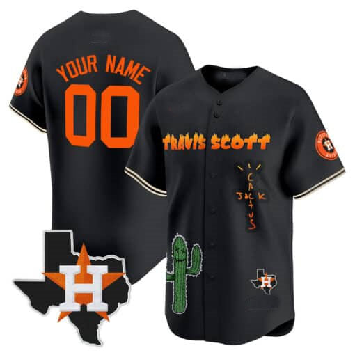 Custom Houston Astros Cactus Jack Patch Vapor Premier Limited – All Stitched Baseball Jersey - Main View